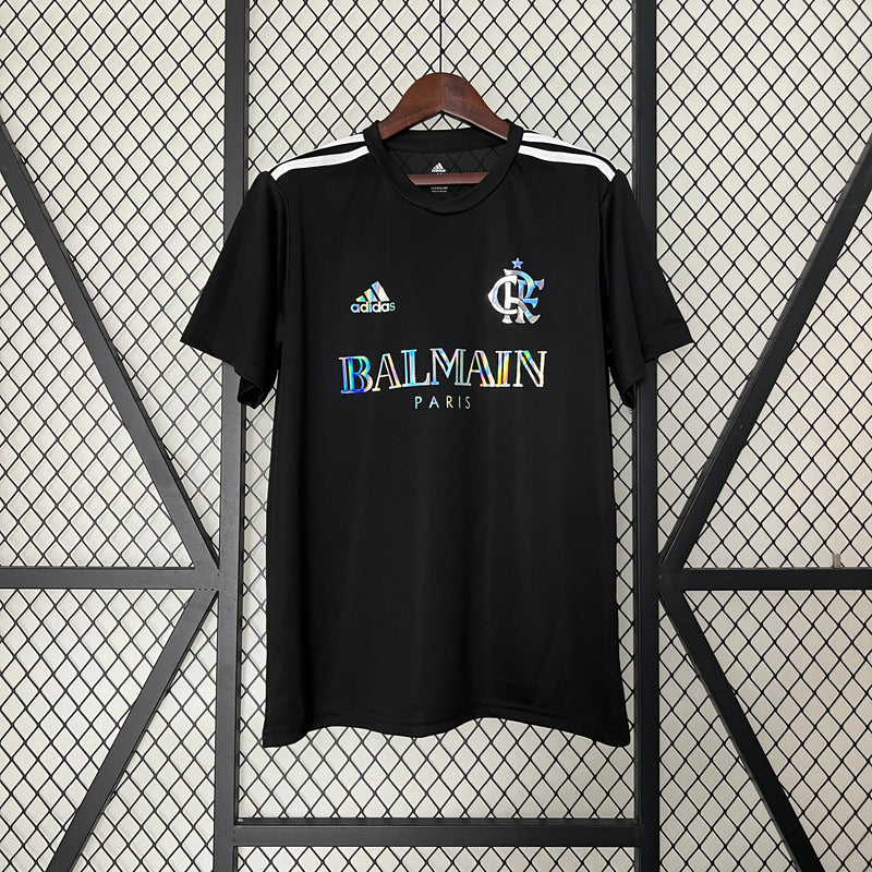 BALMAIN PARIS BLACK 24/25 LIMITED SPECIAL EDITION FLAMENGO SHIRT for men